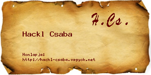 Hackl Csaba névjegykártya